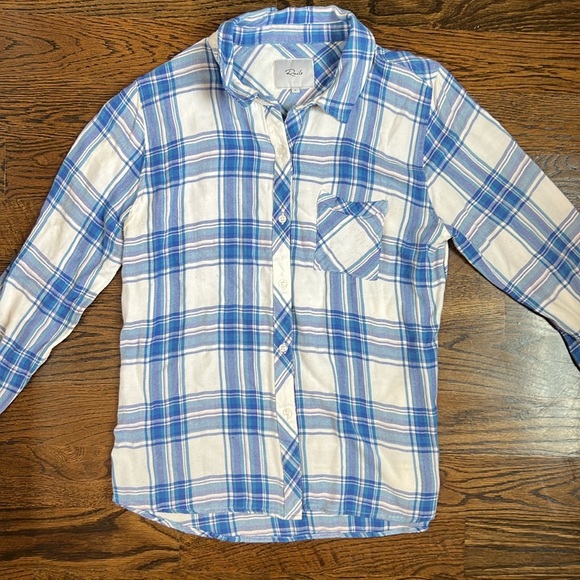 Rails Plaid Button Front Shirt Size Large - Picture 1 of 4